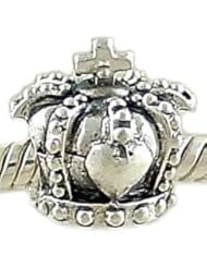 Authentic Biagi Queen Crown Solid 925 Sterling Silver Bead fits European Charm Bracelet