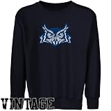 NCAA Rice Owls Youth Navy Blue Distressed Logo Vintage Crew Neck Fleece Sweatshirt