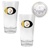Pittsburgh Steelers NFL 2pc Pint Ale Glass Set with Football Bottom - Oval Logo