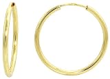 10k Yellow Gold Thin Hoop Earrings, 5/8 (16mm) diameter