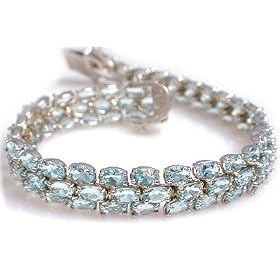 Aquamarine Bracelet in 14k White Gold by