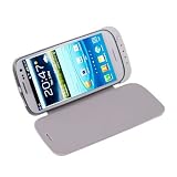 USB 3200mAh Backup Battery Charger + PU Leather Case / Cover for Samsung Galaxy SIII S3 i9300 - White