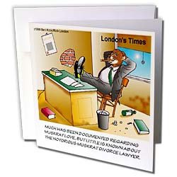 Londons Times Funny Music Cartoons Muskrat Divorce Attorney Greeting Cards 6 Greeting Cards with envelopes Londons Times Funny Music Cartoons - Muskrat Divorce Attorney - Greeting Cards-6 Greeting Cards with envelopes