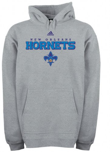 New Orleans Hornets Grey adidas True Fleece Hooded Sweatshirt