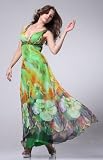 HK9204 PRINT CHIFFON RHINESTONE FORMAL GOWN