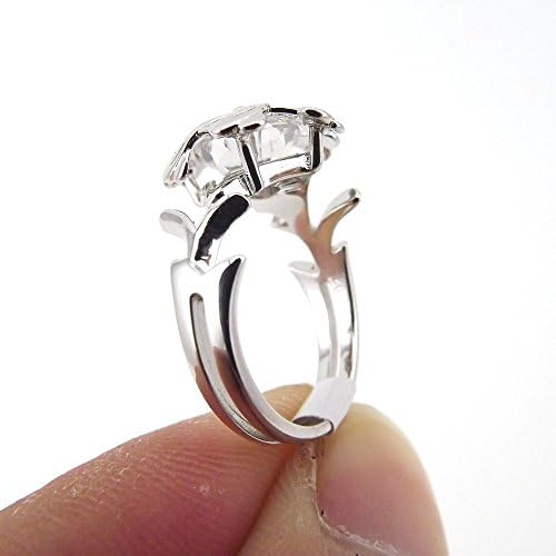 Lord of the Rings Nenya Galadriel Ring of Water 925 Silver Wedding Gift Women Ring (US 8#)