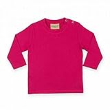 (ラークウッド) Larkwood 赤ちゃん・ベビー用 無地 長袖Tシャツ カットソー トップス (12-18ヶ月) (フューシャ)
