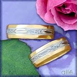 14K Men's 2 Tone Filigree Wedding Band