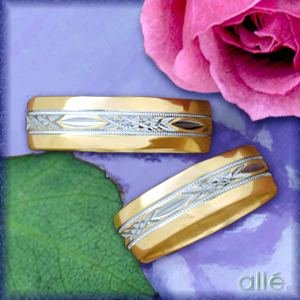 14K Men's 2 Tone Filigree Wedding Band