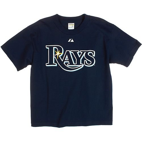 Majestic Tampa Bay Rays MLB Upton T-Shirt NAVY Medium 8-10