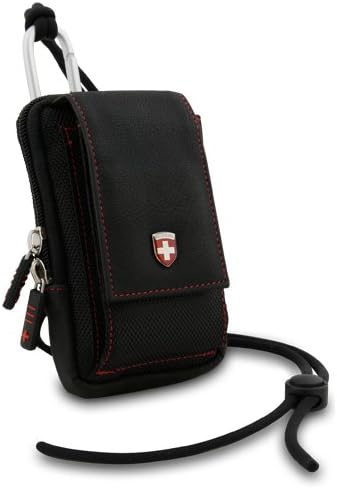 Swiss Leatherware Black Nylon Protective Camera Carrying Case with Removable Carbineer and lanyard for Sony Cyber-Shot DSC-W560 / DSC-W570 / DSC-T110 / DSC-WX5 / DSC-TX9 / DSC-T99 / DSC-TX5 / DSC-TX7 / DSC-W350 / DSC-W380 / DSC-W320 / DSC-W310 / DSC-W330 / DSC-TX1 / DSC-W230 / DSC-W230 / DSC-W290 / DSC-T900 / DSC-T90 / DSC-S980 / DSC-W220 Digital Cameras + SumacLife TM Wisdom Courage Wristband