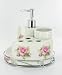 Pink Roses Bathroom Bath Accessory Set Compact