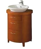 Pegasus PE714106 24-Inch Round Vessel Vanity with Vitreous China Bowl, Cherry
