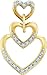 The Heart Trio Diamond Pendant-10K Yellow Gold and .06CT Diamond Journey of Life Golden Hearts Trio