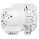 Corelle Square 16-Piece Set, Service for 4, Royal Lines