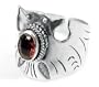 Sterling Silver Gothic Bat Garnet Armor Ring(Sizes 5,6,7,8,10)