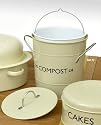 ICD Compost Bucket with Lid - NEW STYLE with removable inner liner, Champagne