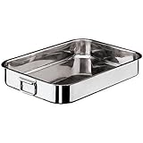 Paderno World Cuisine Stainless-steel Heavy Roasting Pan with Folding Handles