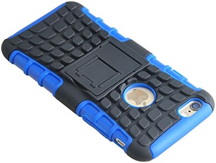 Alicases iPhone 6 Plus Case, [Blue]Kickstand Hybrid Dual Layer 2 in 1 Rugged Durable Shockproof Protective Case Cover + HD Clear Screen Protector + 1pcs Dust Plug for iPhone 6 Plus 5.5 Inche Screen