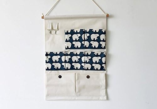 Forest pattern storage bag /wall pocket / wall storage bag / household storage/back door pouch (Polar Bear,13.819.7In)