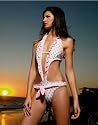 Skinny Dip Ruffled Hearts Print Monokini with Ruffled Trim