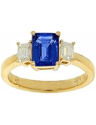 14K Yellow Gold Tanzanite and Diamond Ring -- LIFETIME WARRANTY