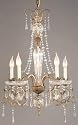 5 Lite Wrought Iron Chandelier With Crystals