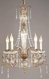 5 Lite Wrought Iron Chandelier With Crystals