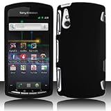 Black Hard Plastic Rubberized Case Cover for Sony Ericsson Xperia Play