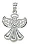 14k White Gold Filigree Angel Charm