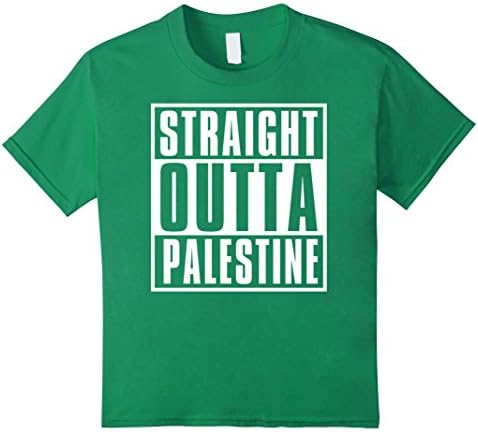 Kids Palestine Shirt - STRAIGHT OUTTA PALESTINE T-Shirt 6 Kelly Green