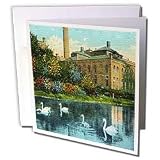 Sandy Mertens Wisconsin - Laggon at Horlick Malted Milk Plant, Racine (Vintage) - Greeting Cards-12 Greeting Cards with envelopes