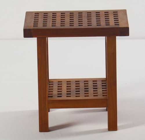 Grate Shower Stool Seat with Shelf