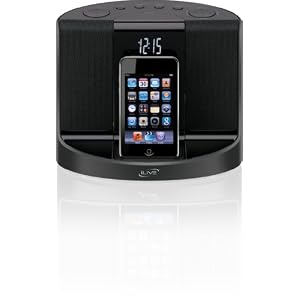 iLive Intelli-set Clock Radio with Dock for iPod (Black) by iLive