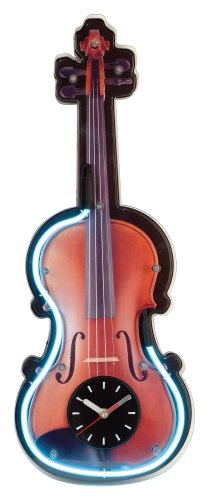 Violin Neon Wall Clock..Also Available..Saxophone Neon clock Guitar Neon Clock