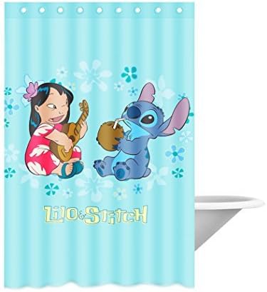 Funko POP Disney: Lilo & Stitch Bath Polyester Fabric Shower Curtain 48 by 72-Inch