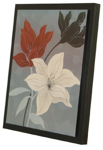 Graphics International Floral Collage 3 Dimensional Wall Art, Red, Black , White