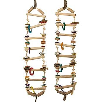 Bamboozlers Rope Ladder Bird Toy, Large, Color:Assorted