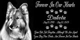12 x 6 Lazer Gifts Personalized Black Granite Pet Memorial Marker Style Dakota