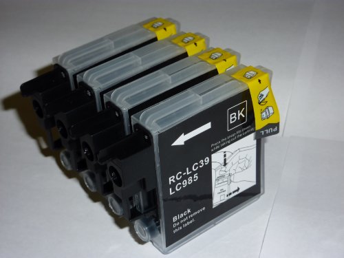 4 x black brother compatible ink cartridges LC985,