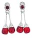 Sterling Silver, Garnet & Opalized Glass Drop Earrings by Sajen