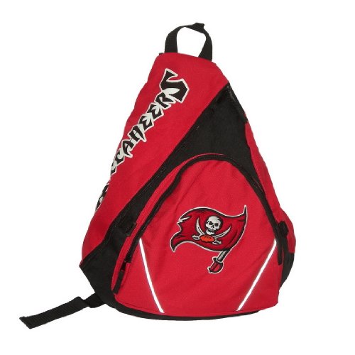 Tampa Bay Buccaneers NFL Football Team Sling Shoulder Sports Bag / Athletic Backpack - Red & Black (Size: one size )