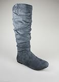 Gathered Suede Round Toe Boot