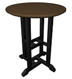 24 Recycled Earth-Friendly Outdoor Patio Bistro Table - Black and Raw Sienna