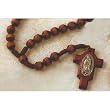 Our Lady of Guadalupe Rosary - 9mm Two-Tone Brown Wood Beads - 17" Nylon String
