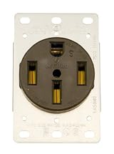 50 Amp, 125/250 Volt, Flush Mounting Receptacle, Straight Blade, NEMA 14-50R, 3P, 4W, Industrial Grade, Grounding, Side Wired, Steel Strap, 279