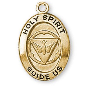 12K Gold Filled Holy Spirit Medal and 18 Chain