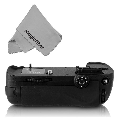 Vivitar MB-D14 Battery Grip for Nikon D610 D600 DSLR Cameras (Nikon MB-D14 Replacement) + MagicFiber Microfiber Lens Cleaning Cloth