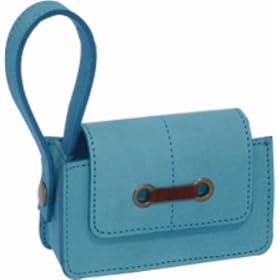 Nicole Miller NuBuck Leather Horizontal Universal Cell Phone Carry Case with Hand Strap, Turquoise