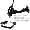 Richter KFZ Halterung vibrationsfrei 360° drehbar für Apple iPhone 3G 16GB, 8Gb und 3GS Halter mit HR Global Hals 360° drehbar /vibrationsfrei / Autohalterung / Autohalter mit Kugelgelenk neig- und schwenkbar + KFZ Ladekabel